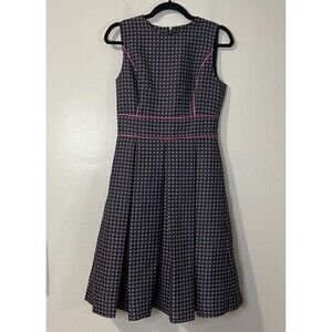 J. CREW Jacquard Dress Size 2 Navy NWT Pleated Full Skirt Cocktail Party Preppy